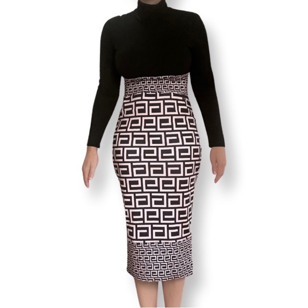 Geo Turtleneck Dress - Picture 1 of 3